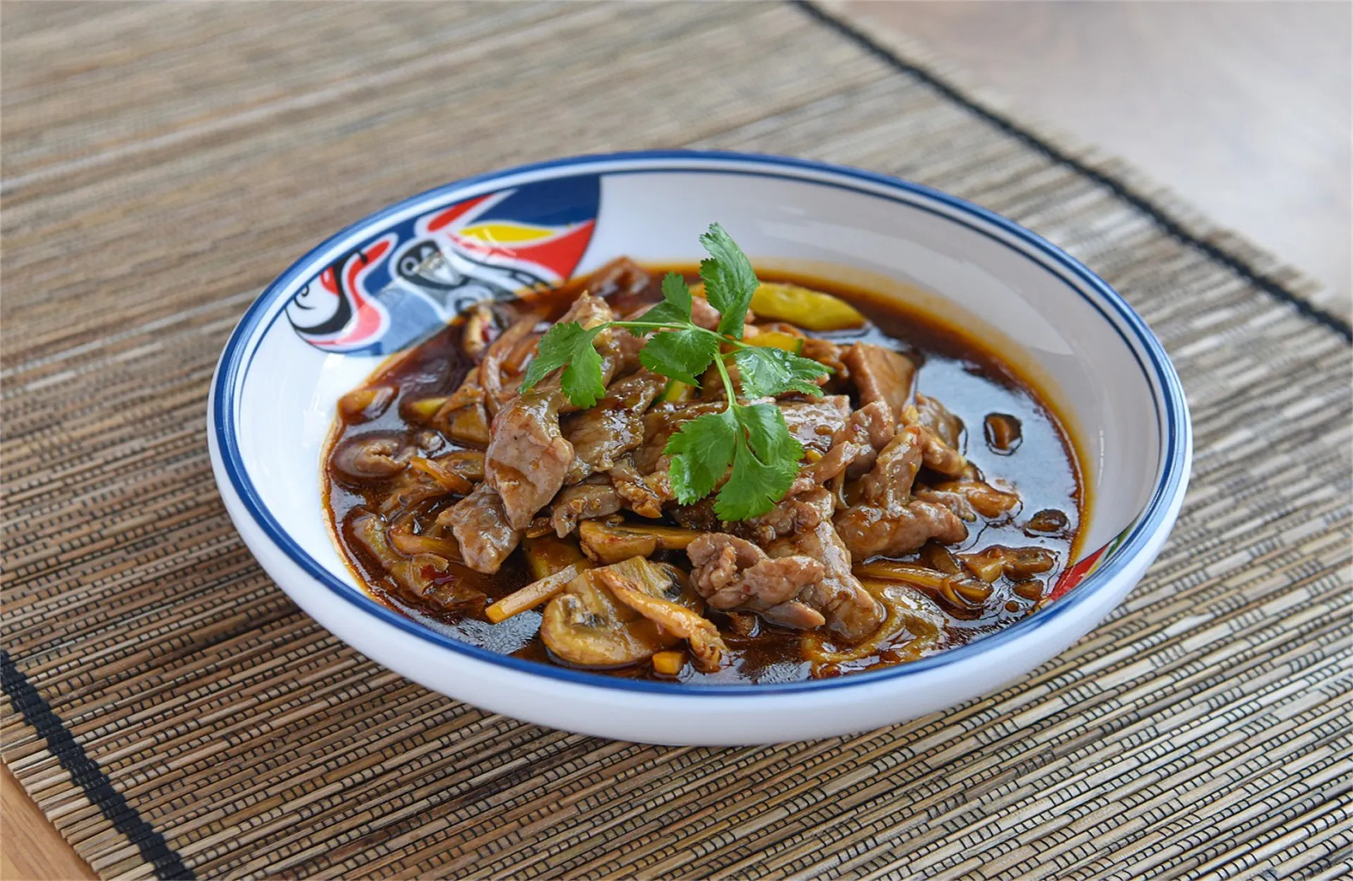 Beef stir-fry with mushrooms in a rich sauce at Happy Oriental Cafe, a Chinese Restaurant in Longview