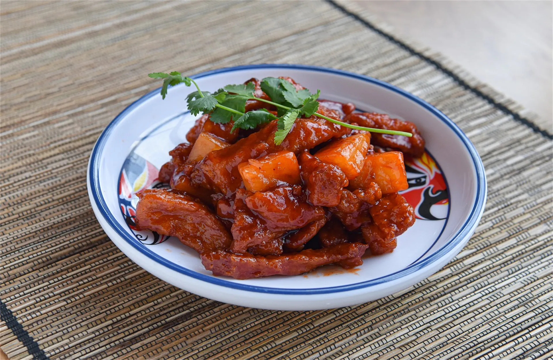 Sweet and sour pork with pineapple chunks at Happy Oriental Cafe, a Chinese Restaurant in Longview